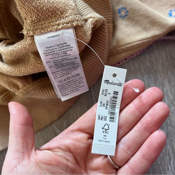 Nwt Madewell Terry Sweatshirt in Dot Daisy Women’s Size S - Picture 4 of 8